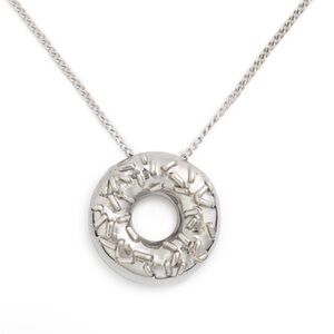 Delicacies Silver Donut Pendant Necklace